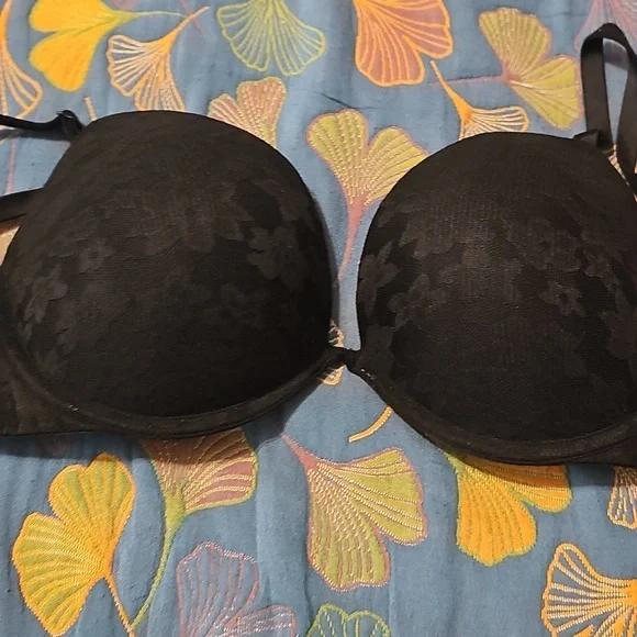 Pink Black Lace Push-Up Bra - Women's Intimates 38b - Picture 2 of 4